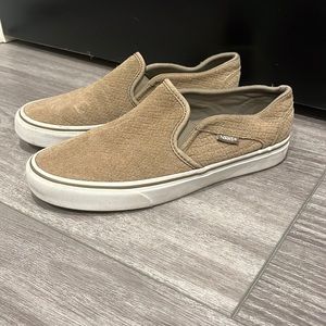 Green design slip on vans